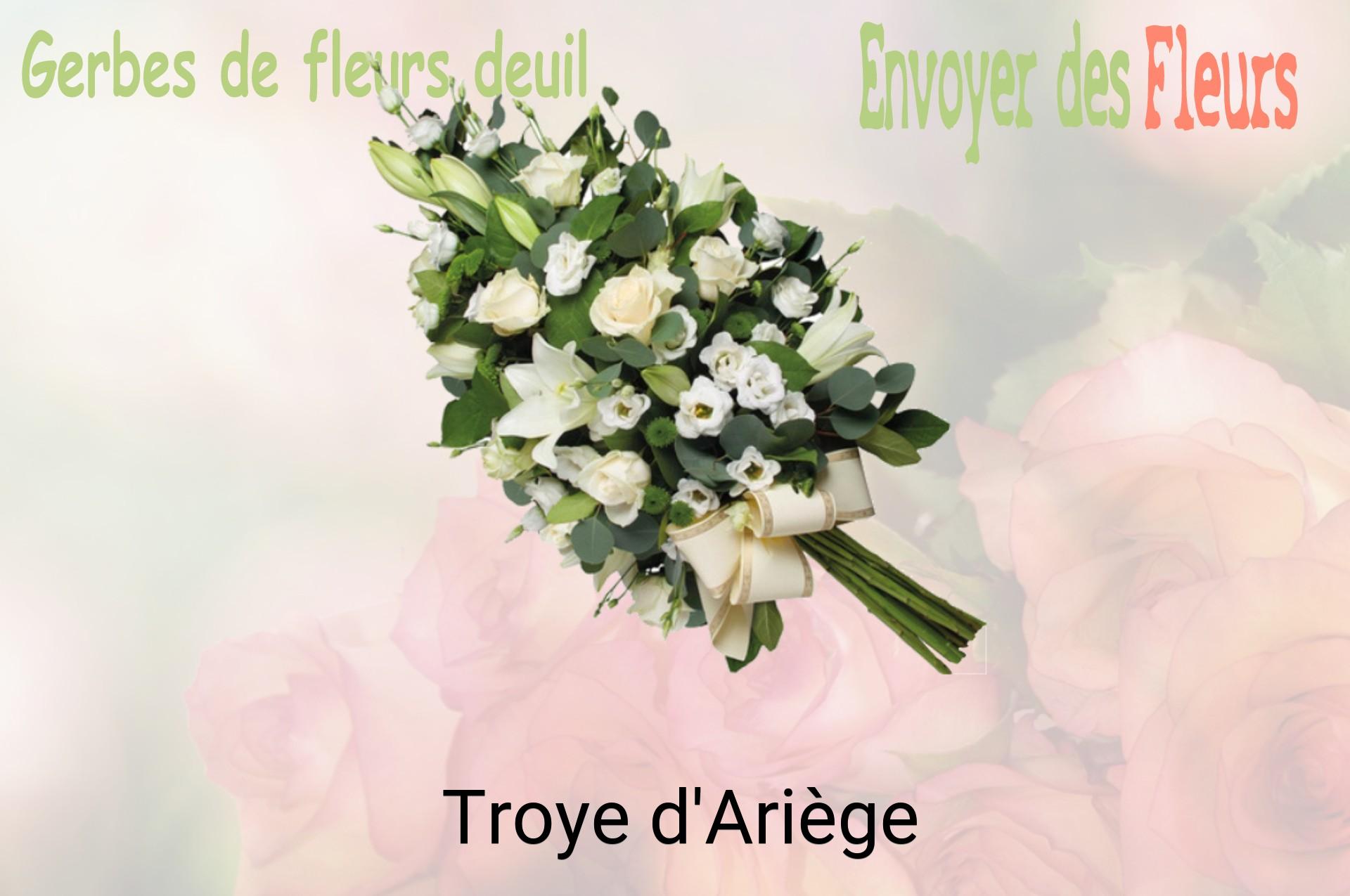 Gerbe de fleurs de deuil livrée à Troye-d'Ariège